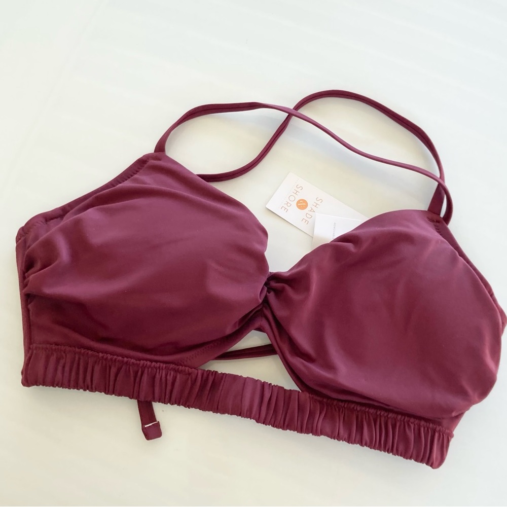 Shade & Shore Swimsuit Bikini Tie Top size 36D NWT